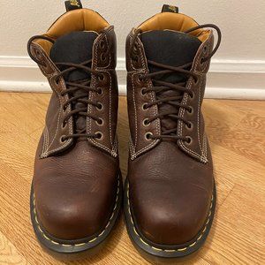 DOC MARTENS 11410 chunky brown leather work boots